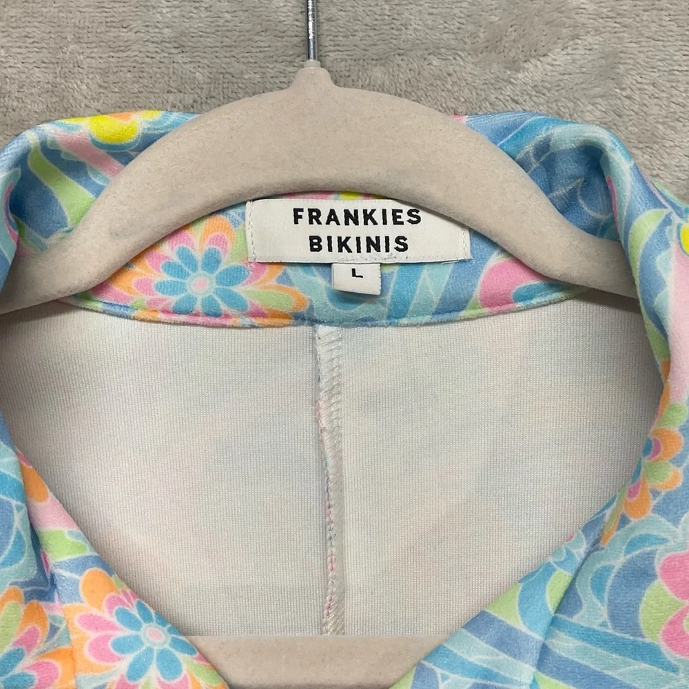 Frankie’s Bikinis Rose Terry Romper in Sunshower Womens Large